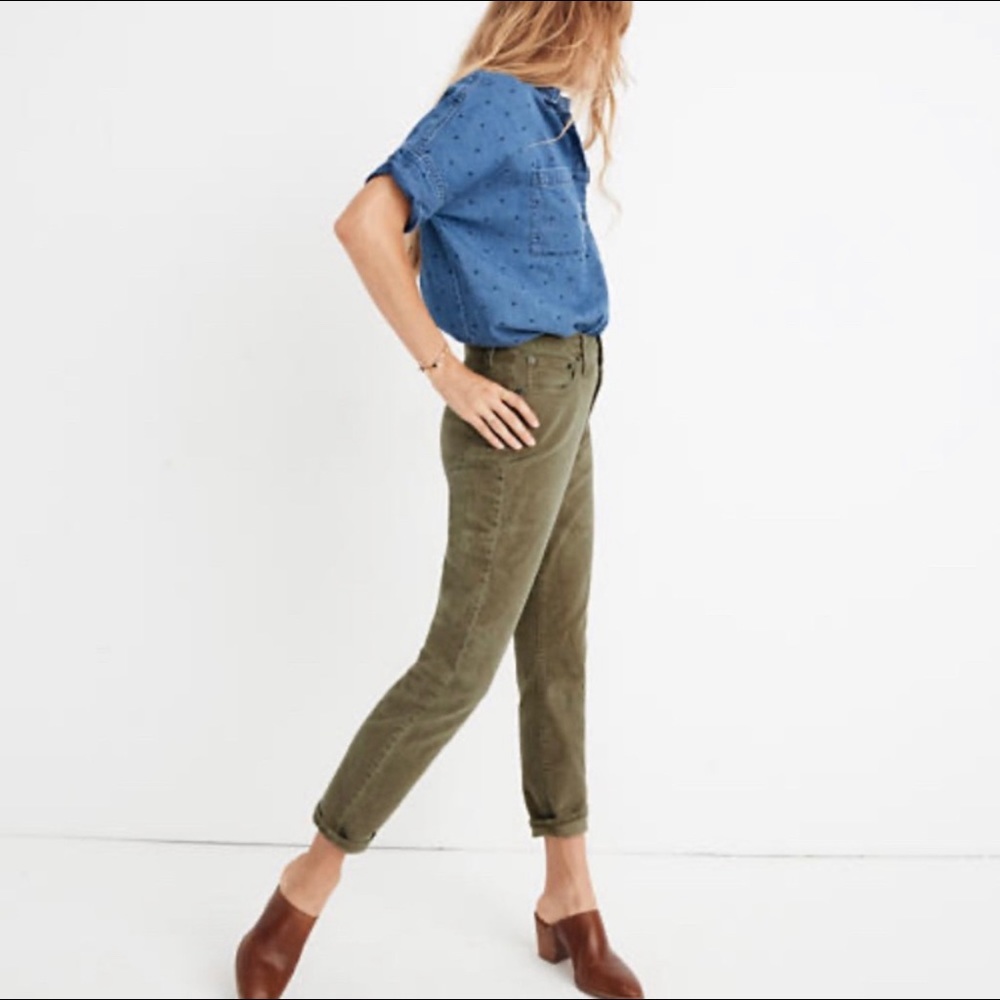 Madewell slim highrise boyjean corduroy size 25P